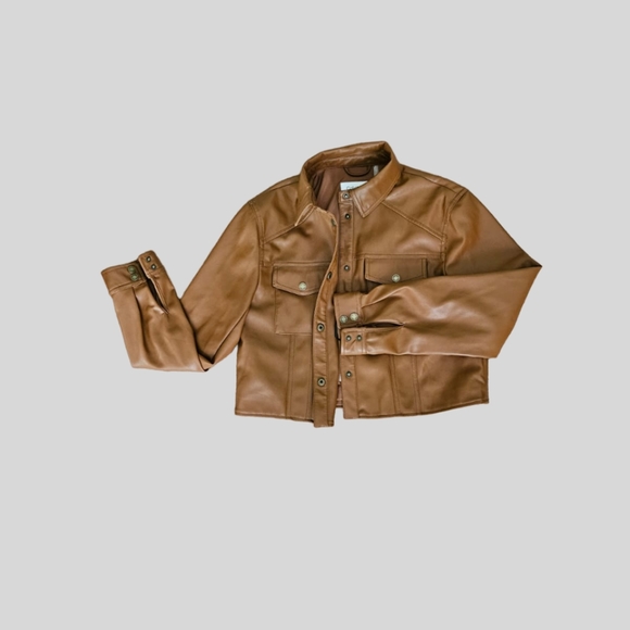 NWT Calvin Klein Faux Leather Jacket Size M - Picture 3 of 10